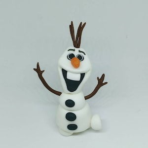 Fondant Snowman Inspired Cake Topper - Frozen Themed Party - Fondant Snowman