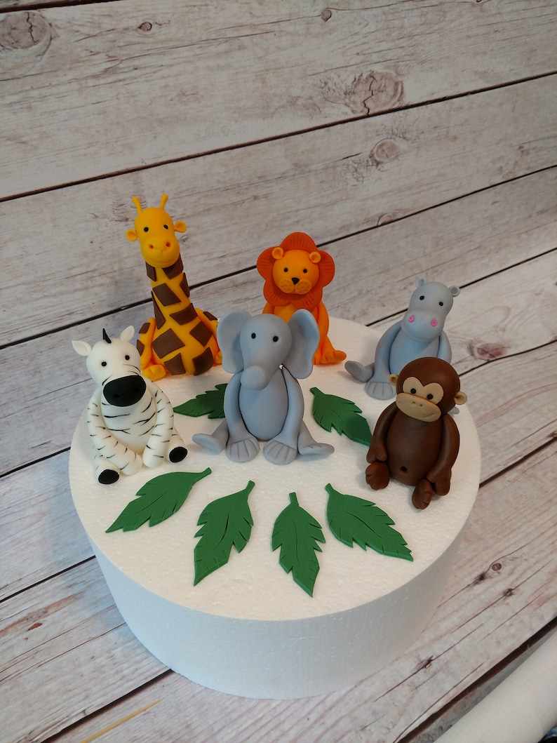Fondant Safari Animals Cake Toppers Fondant Animals Fondant - Etsy