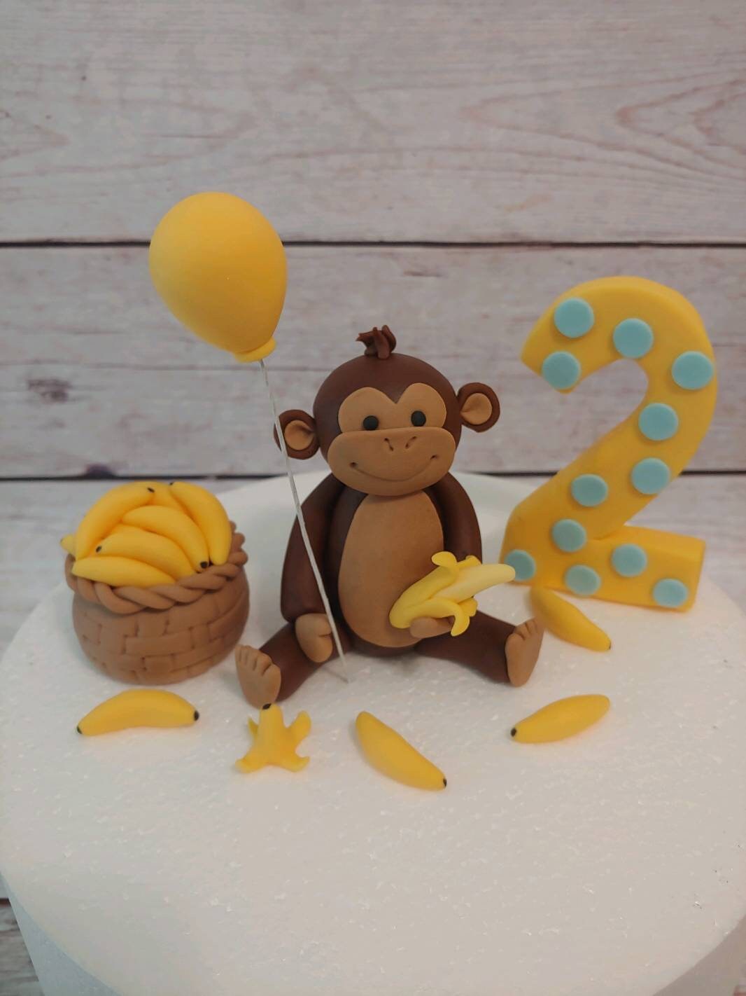 Fondant Monkey And Bananas Cake Toppers Fondant Monkey