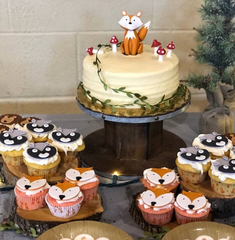 Fondant Woodland Cupcake Toppers Fondant Animals Woodland Etsy