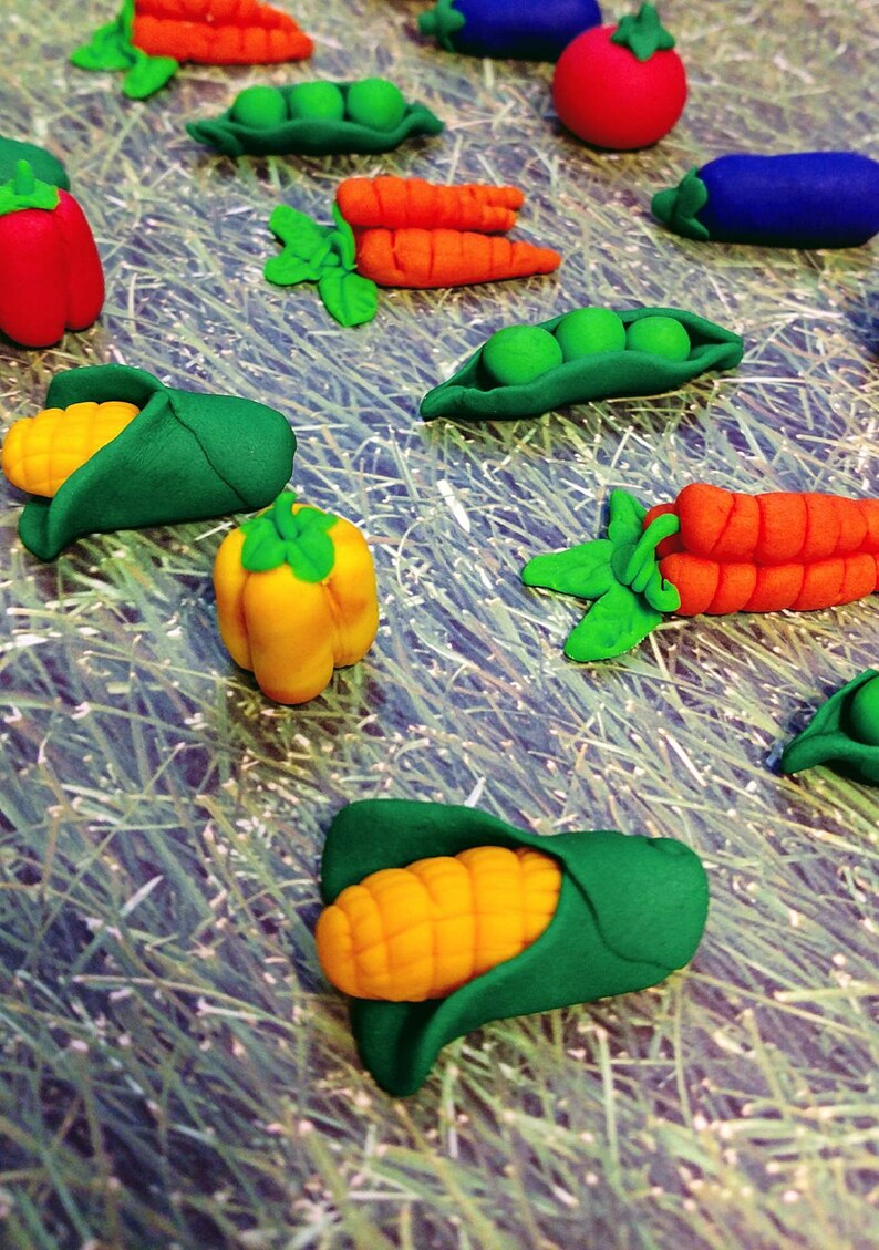 Vegetable Cake Topper Veggie Cupcake Toppers Garden Party Etsy