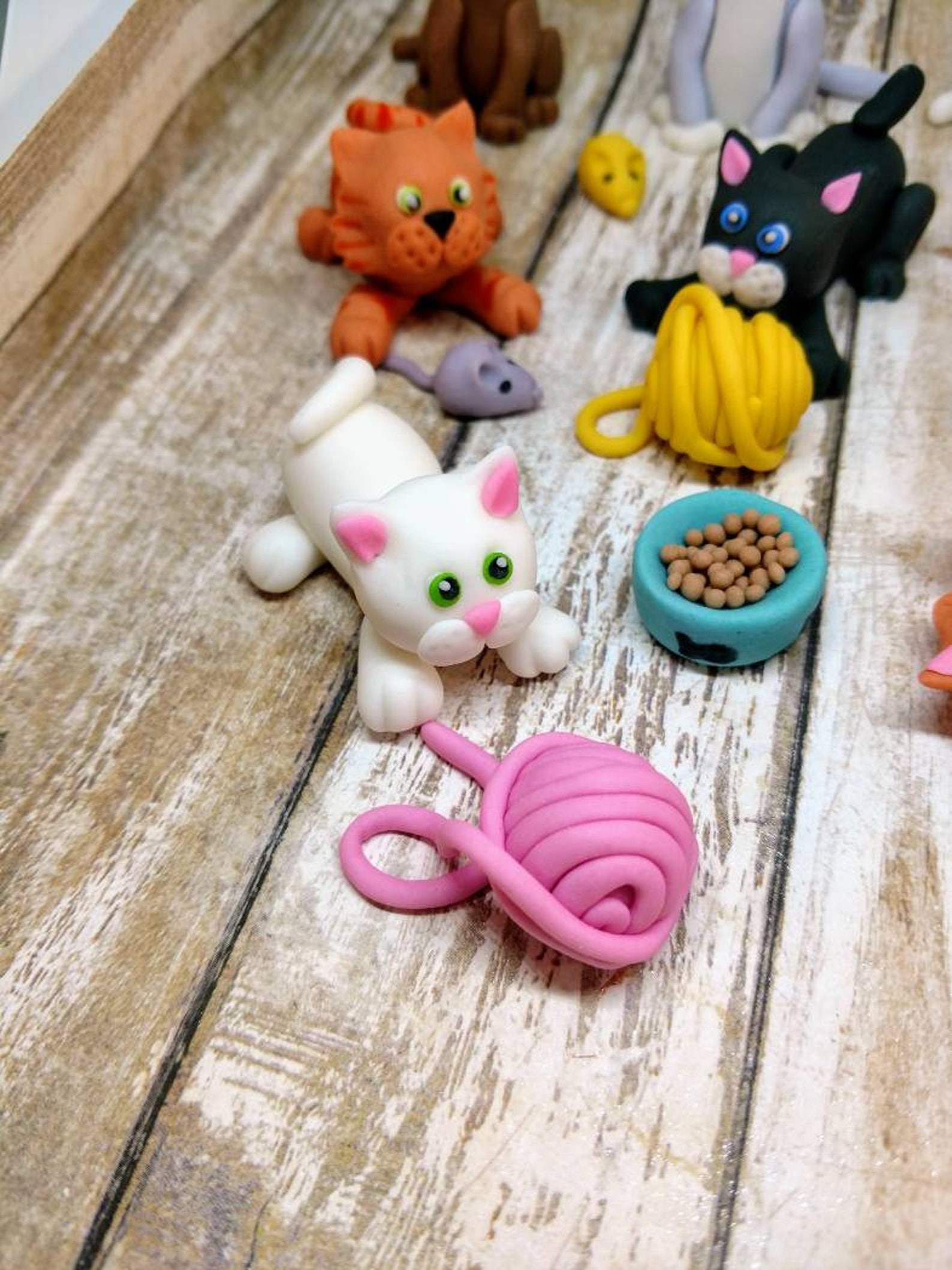 Fondant Cat Cake Toppers Fondant Cats Cat Lover Party Cat Etsy