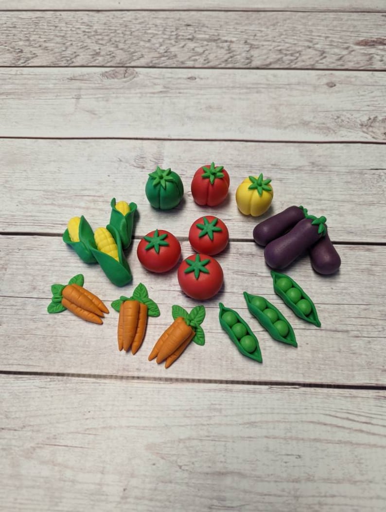 Vegetable Cake Topper Veggie Cupcake Toppers Garden Party Etsy