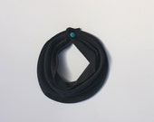 Baby Drool Bib/ Grey Bib  /Baby Drool Scarf / ECO Bib / Baby Bandana Bib / Handkerchief bib / Cowl neck bib / Dribble Bib / Baby bib scarf