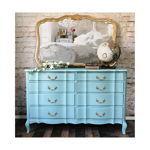 Sold Painted Robin Egg Blue French Provincial Bedroom Set
