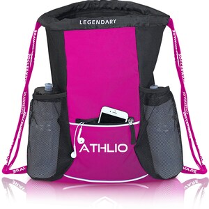 PREMIUM Legendary Drawstring Gym Bag Waterproof For Sports & Workout Gear XL Capacity Heavy-Duty Sackpack Backpack image 9