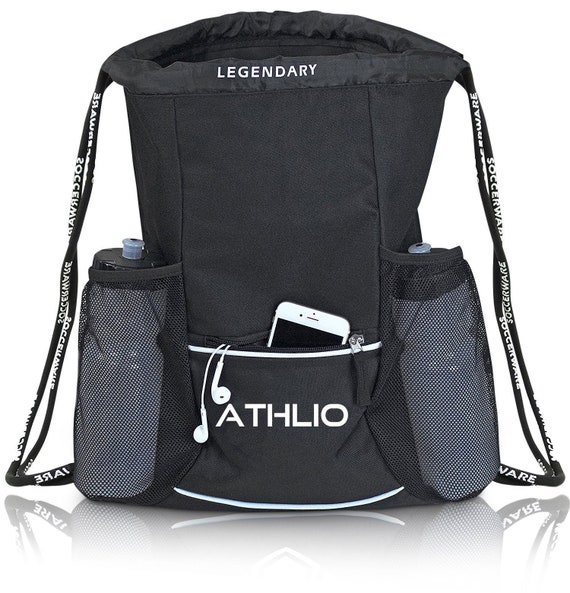 PREMIUM Legendary Drawstring Gym Bag Waterproof for Sports & Workout Gear  XL Capacity Heavy-duty Sackpack Backpack 