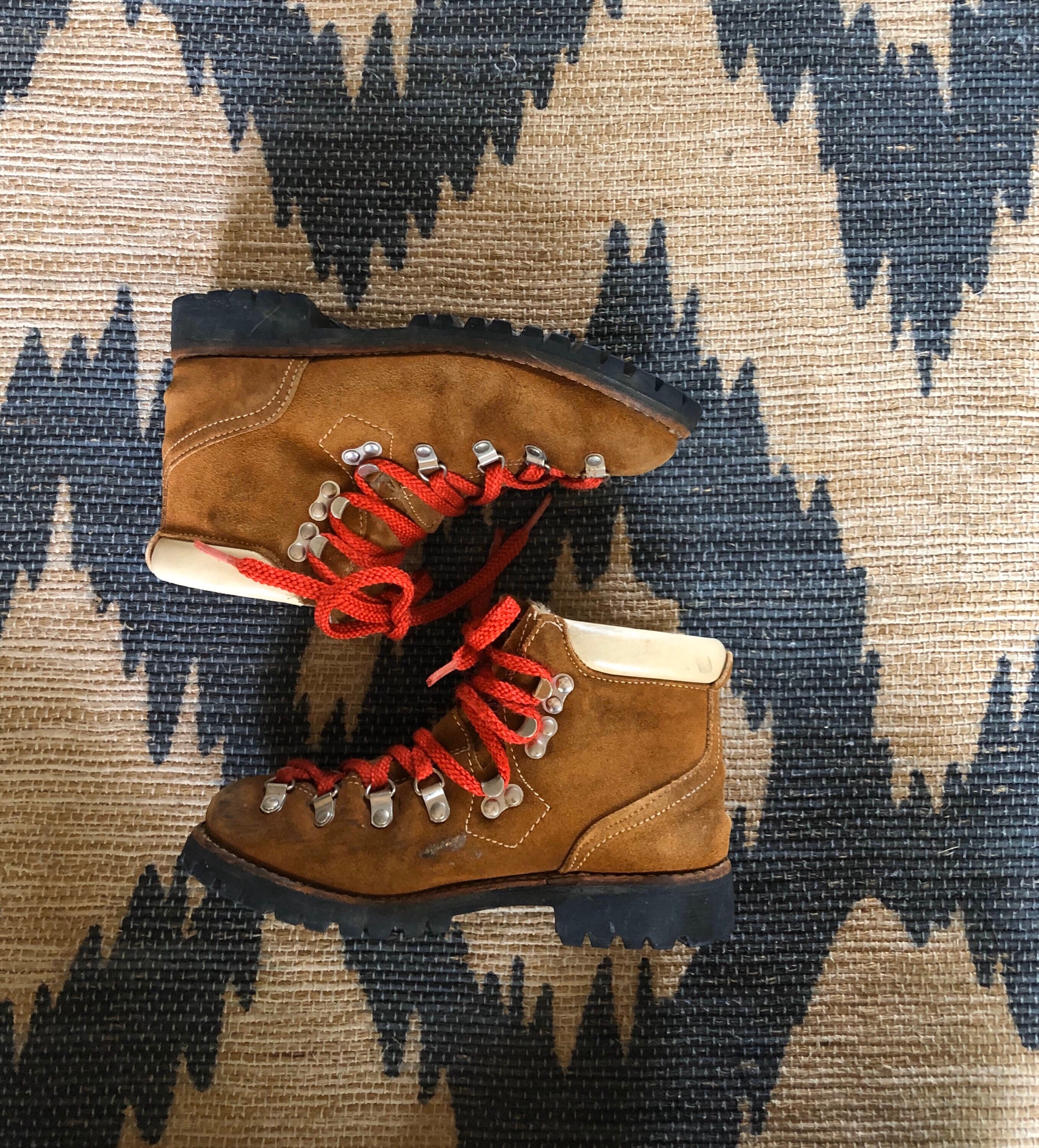 Vintage Vibram Kids Suede Boots With 