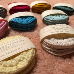 Crocheted Face Scrubbies 100% Cotton Eco Friendly Reusable image 4