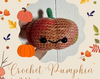 Crochet Pumpkin Small Toy Plushy, Physical Item, Amigurumi Multi Colored Pumpkin, Play Food/ Vegetable, Handmade