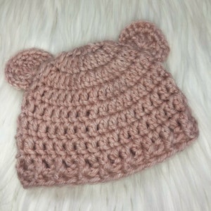 Baby Bear Beanie, Hat with ears, Cute Bear Beanie, Newborn image 2