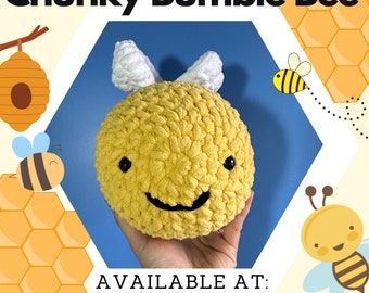 Crocheted Bumble Bee Plushies, Amigurumi, Yellow and Black, Bee Crochet, Bee Toy, Big Sized