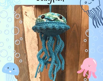 Brinquedo Amigurumi de pelúcia de crochê de água-viva / item finalizado