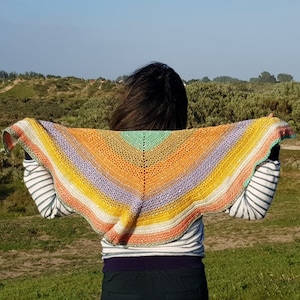 Finished Hand Crocheted Rainbow Glitter Shawl, Crochet Big Shawl Wrap, Handmade Triangle Shawl,