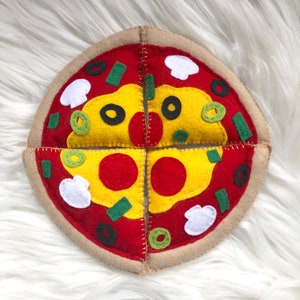 Pizza Toys, Handmade, Felt, Pretend Play, Kids