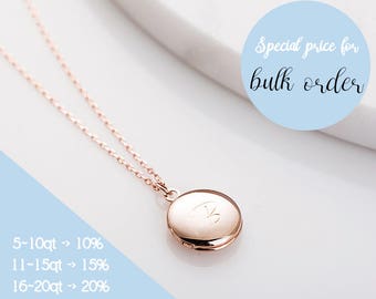 Personalized Round Locket, Personalized Locket Necklace, Engraved Mini Locket, Personalized Gift, Locket Necklace, Bridesmaid