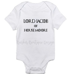 Lady or Lord of House Personalized Baby Bodysuit Game of Thrones image 2