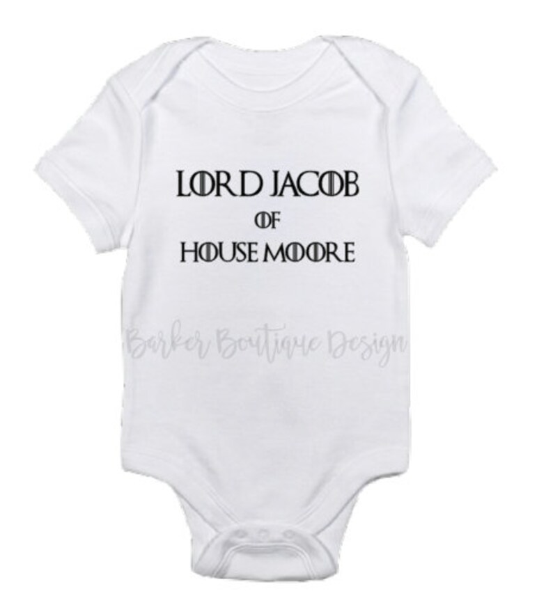 Lady or Lord of House Personalized Baby Bodysuit Game of Thrones image 2