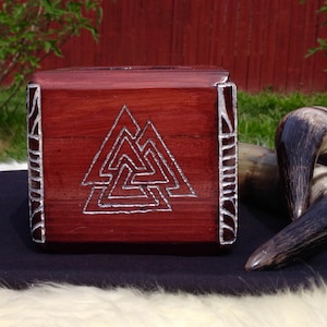 Valknut Candle Holder | Reclaimed Wood | Norse Inspired | Web of Wyrd | Candle Holder | Viking | Handmade | Wooden Decor |