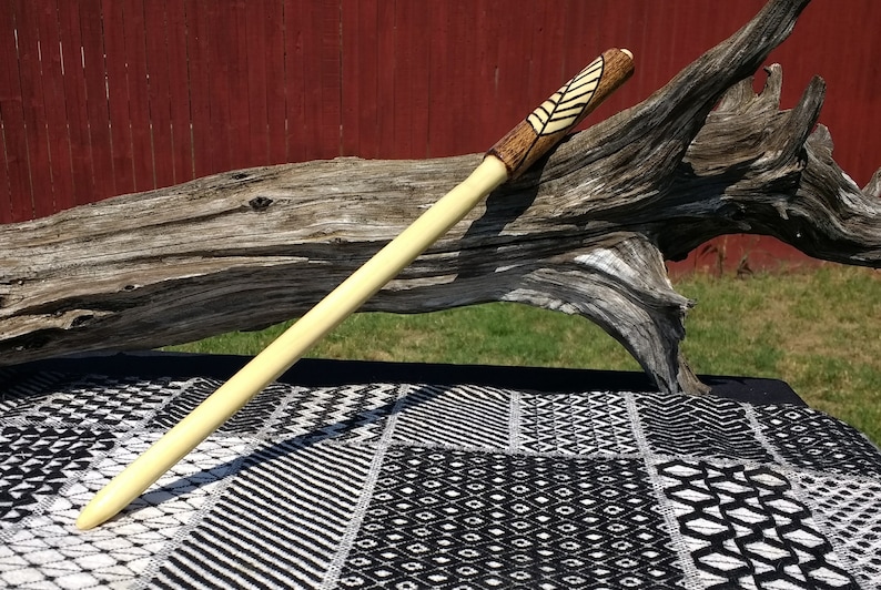 Feather Wand Poplar Wand Handmade Wooden Wand Magic Etsy