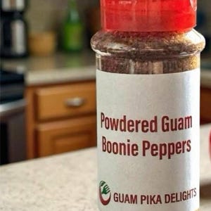 Pure Guam Boonie Pepper (donne sali) Powder in Shaker Bottle, grown, dried and powdered in Yigo, Guam - 3 ounces in shaker bottle
