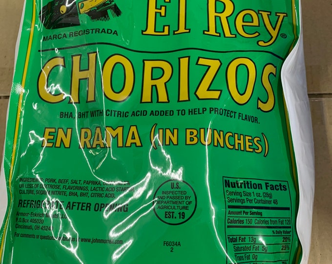 Caroline Marca El Rey Chorizos 3 Pound Bag. Chorizo Bilbao a Favorite