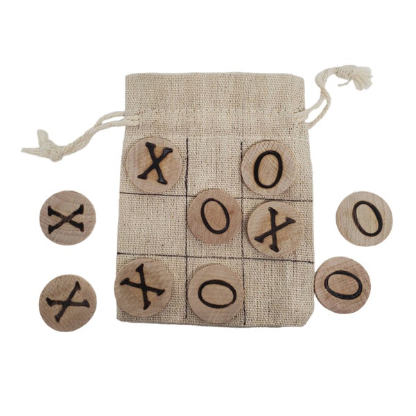 Wooden tic tac toe, travel, stocking stuffer, game.