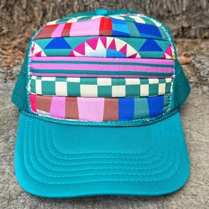 Handmade quilted patchwork trucker hat, trucker hat women, quilt hat, hats for women, baseball cap women, baseball hat, boho hat, gift, hats