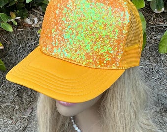 Glitter trucker hat, trucker hat women, glitter hat, baseball hat women, women’s hat, hats for women, women’s trucker hat, hats, trucker hat