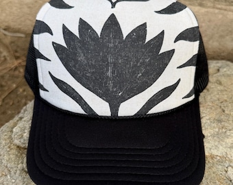 Unisex flower print trucker hat, trucker hat for women, womens hats, flower hat, trucker hats, gift