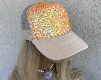 Glitter trucker hat, trucker hat women, glitter hat, baseball hat women, women’s hat, hats for women, women’s trucker hat, hats, trucker hat