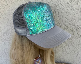 Glitter trucker hat, trucker hat women, glitter hat, baseball hat women, women’s hat, hats for women, women’s trucker hat, hats, trucker hat