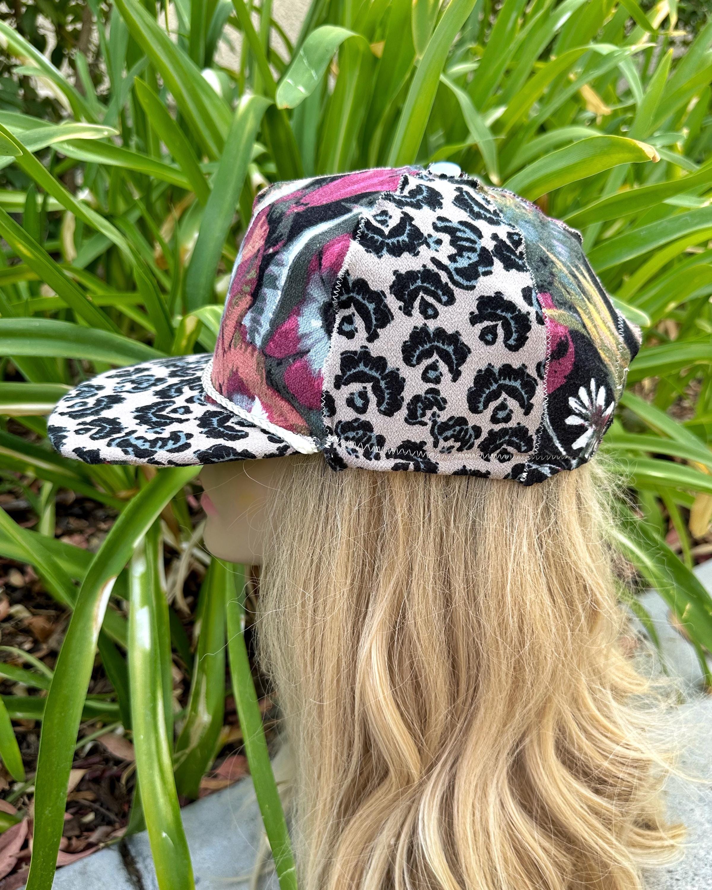 Leopard Print Upcycled Hat, Flower Hat, Leopard Print, Hats  display picture 1