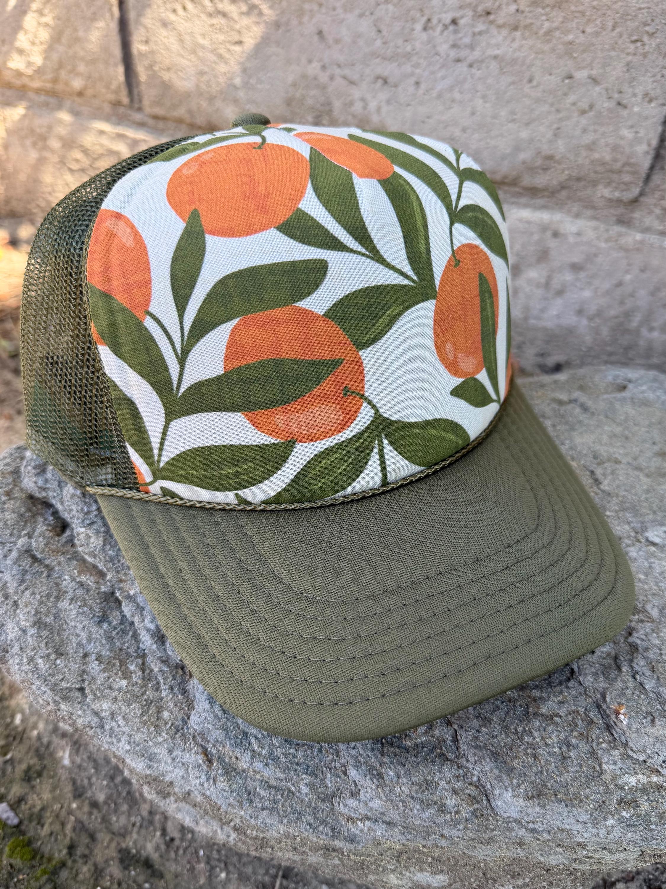NWT All Saints Green Floral Hat - Olive and Coral / Orange Mitchell & Ness Baltimore Orioles Flower Power Pro Pinch  main image 4