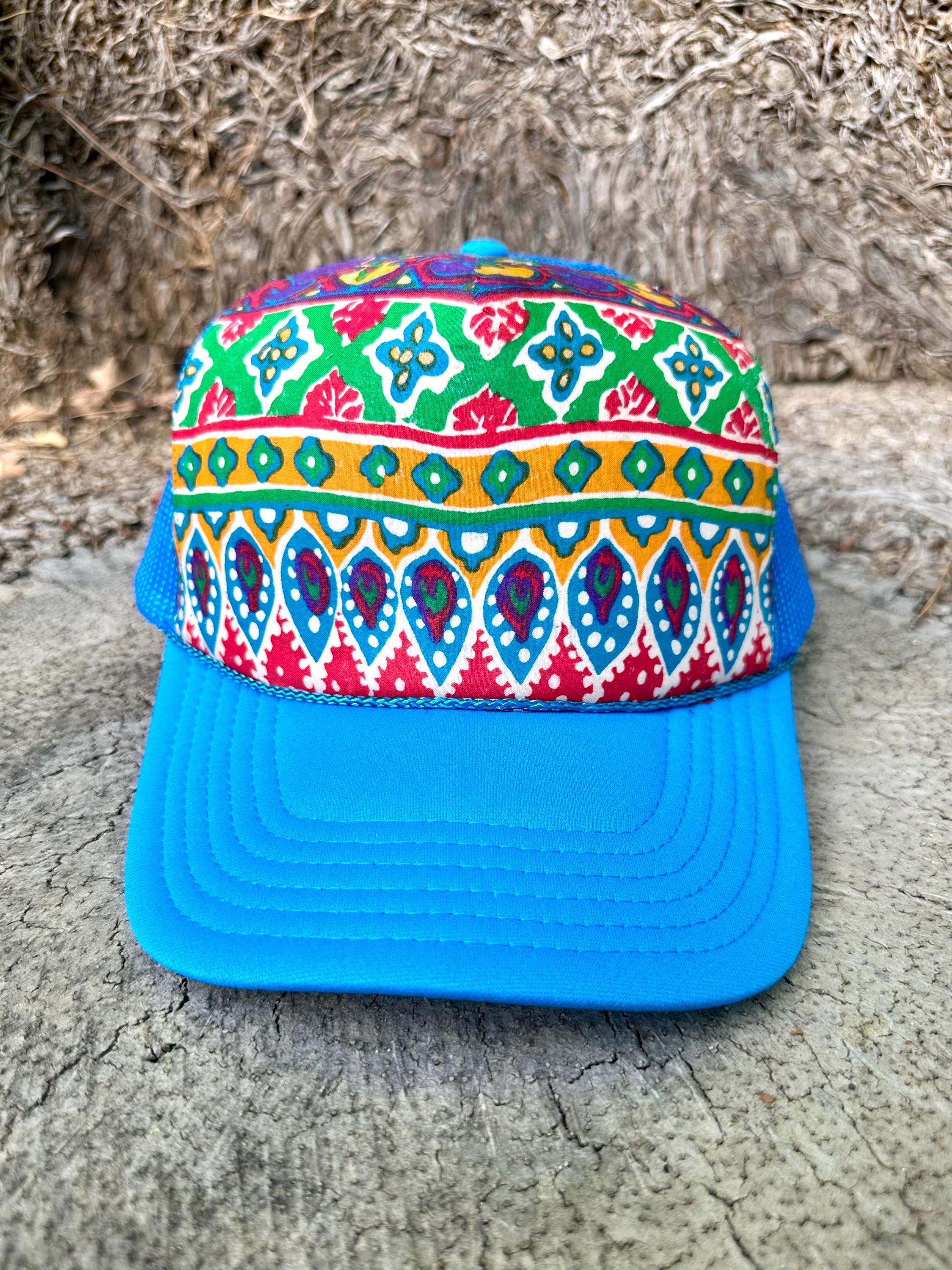 Boho Trucker Hat, Trucker Hat Women, Upcycled Hat, Trucker  display picture 1
