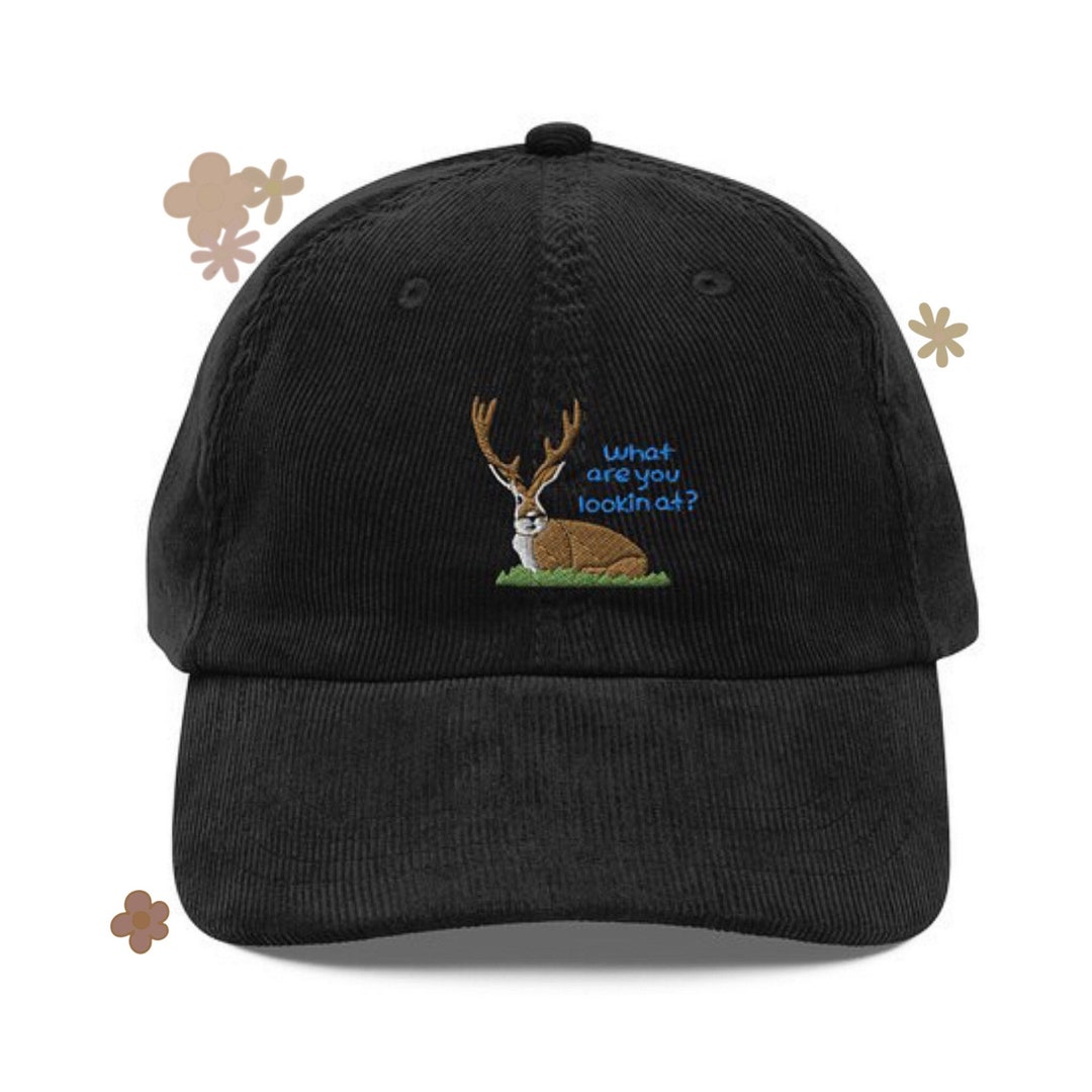Tech Design Jackalope Embroidered Dad Hat - Adjustable Cotton Baseball Cap, Charcoal - View #3