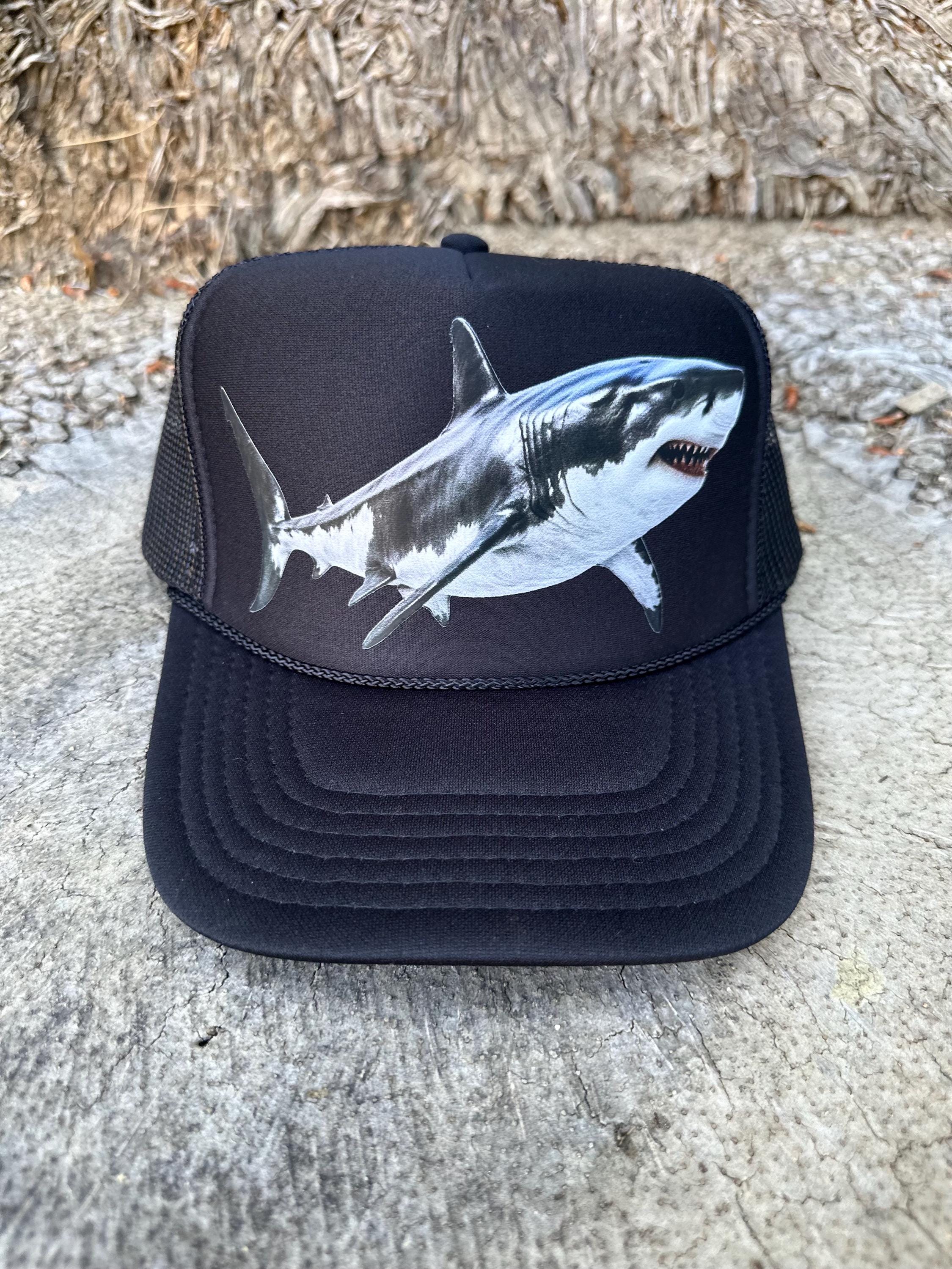 Unisex Shark Trucker Hat, Shark Hat, Beach Hat, Men's Hat, Trucker