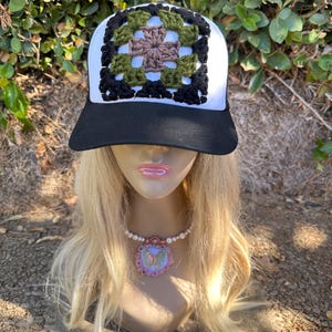 Cotton Candy Crochet Square Trucker Hat main image 1