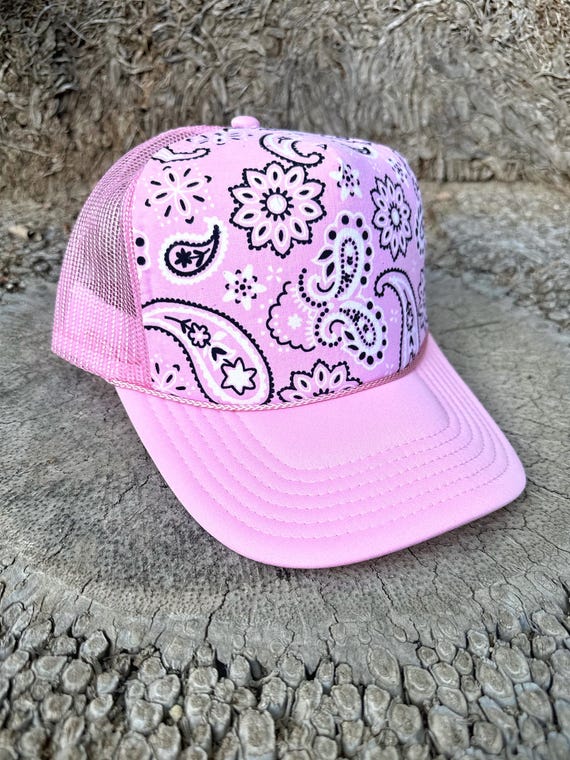 Bandana Trucker Hat, Trucker Hat Women, Bandana, Boho Hat, Trucker