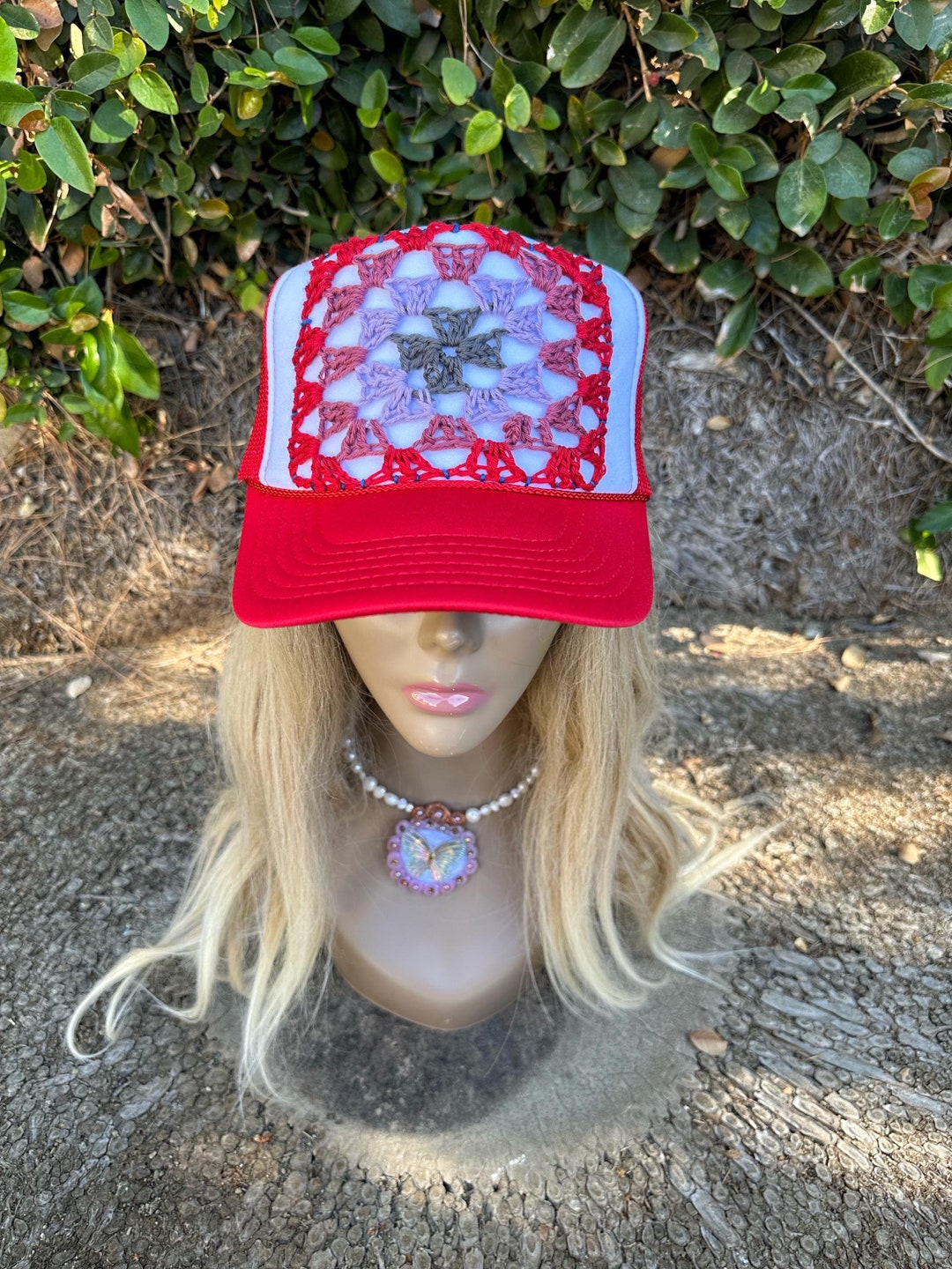 Silver Lining Crochet Square Trucker Hat main image 1