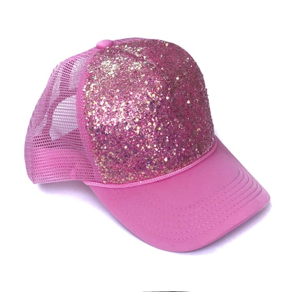 Pink glitter trucker hat trucker hats womens hats hats for | Etsy