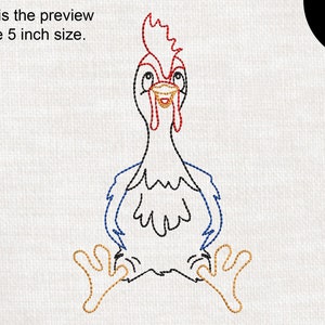 Outline Best Chicken - Design for Embroidery Machine Instant Download digital embroidering files stitch file stitched cartoon 1560e