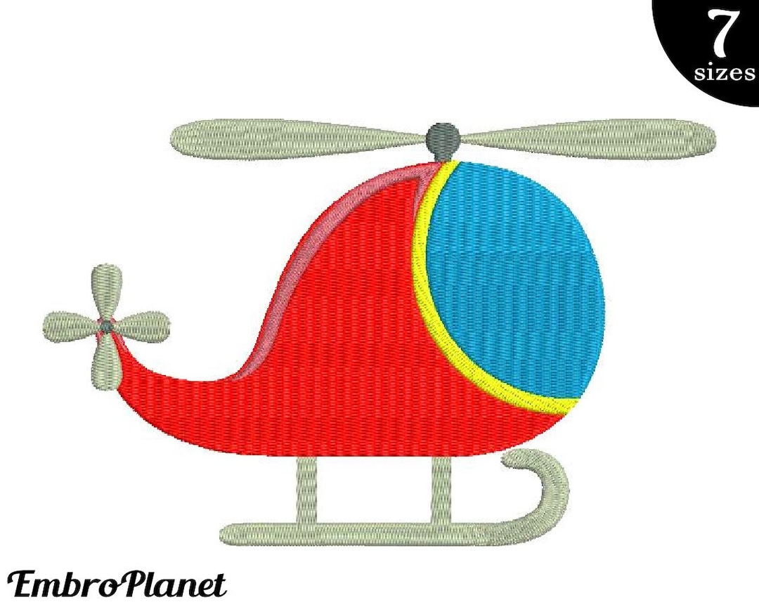 Helicopter Embroidery Design: Instant Download (4x4 5x7 Inch) - Etsy