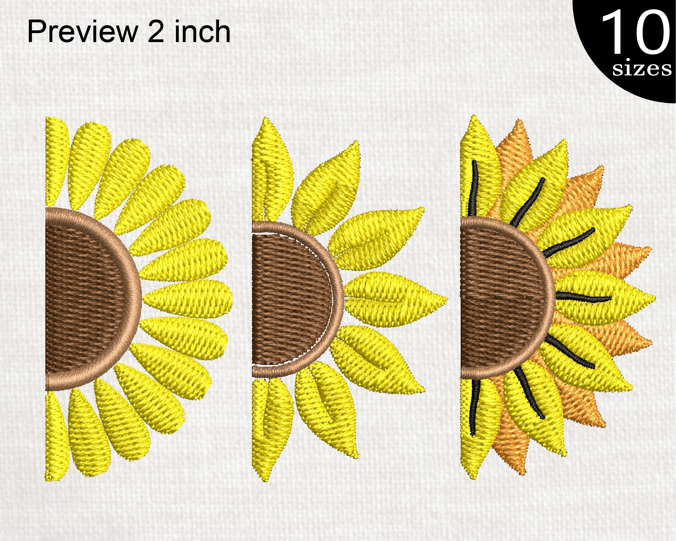 Split sunflower designs for embroidery machine instant  etsy Split sunflower designs for embroidery machine instant  etsy