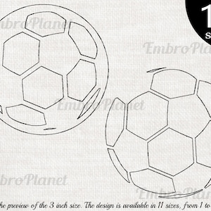 Contorno Palloni da Calcio - Disegni per Macchina da Ricamo Instant Download file digitale punto segno icona simbolo modello cartone animato calcio 1163e