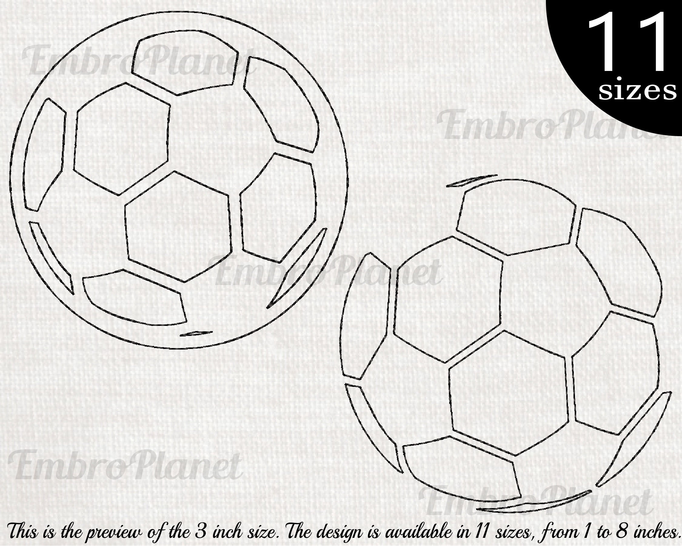 Outline Soccer Balls Designs for Embroidery Machine Instant Etsy