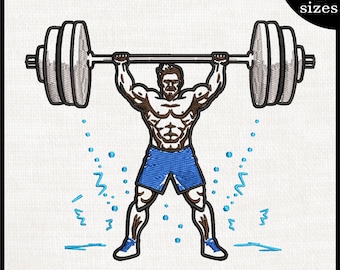 Weightlifting Gym Bro Embroidery Design (Digital Download)