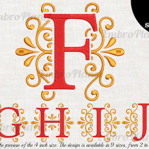 V5 Regal Letters FGHIJ - Designs for Embroidery Machine Instant Download digital file stitch sign icon pattern cartoon symbol letter 1186e