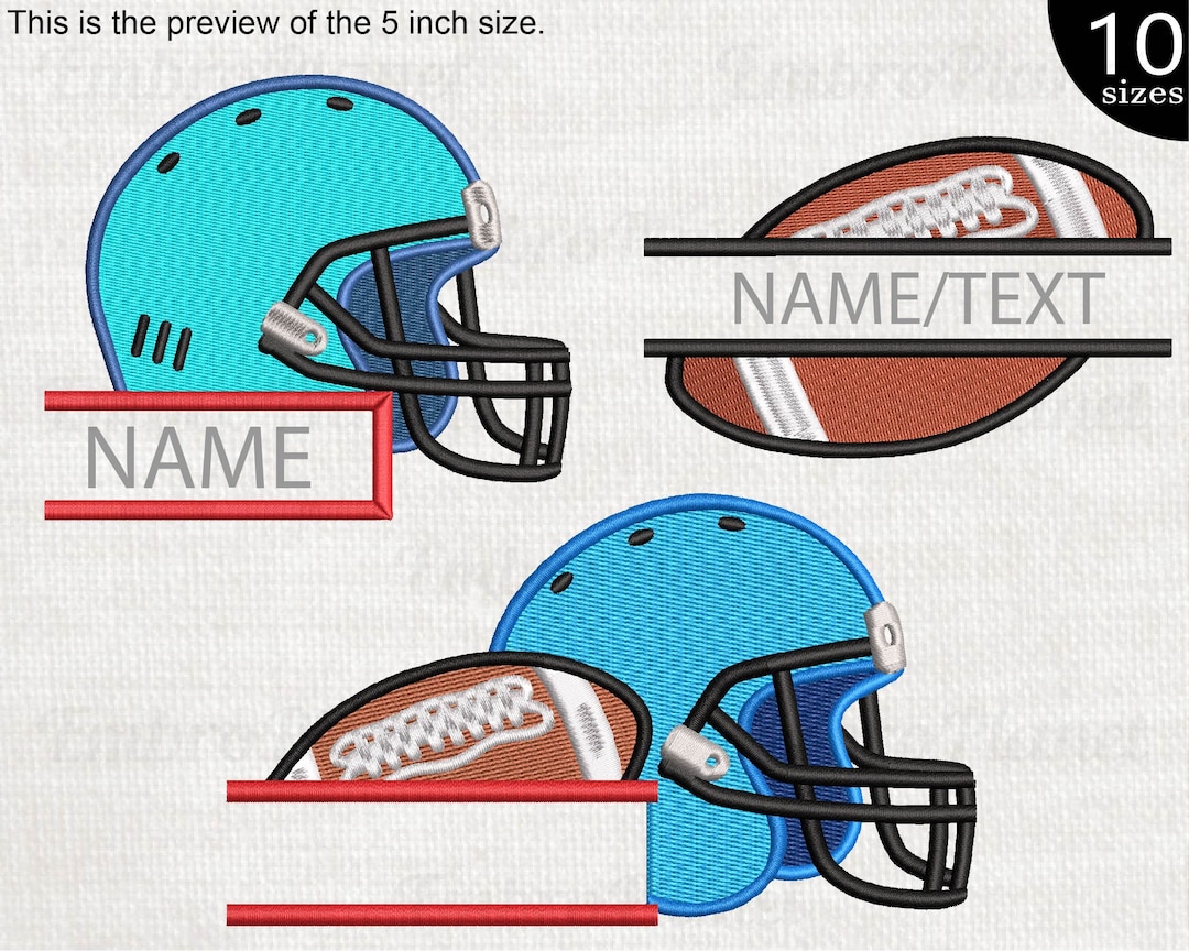 Split American Football - Designs for Embroidery Machine Instant ...