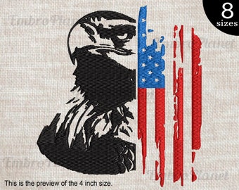 American Eagle And Flag - Design for Embroidery Machine Instant Download digital file stitch sign icon symbol cartoon 1328e